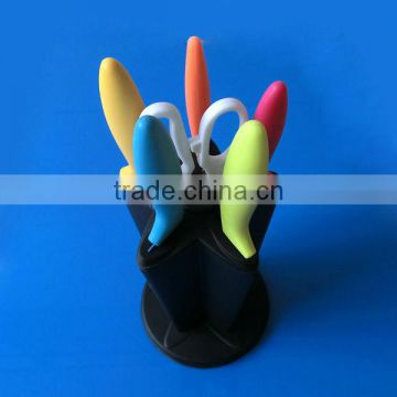 5 pcs knife set with scissors & stand