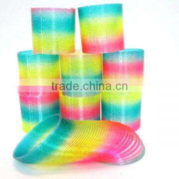 Hot Plastic Magic Rainbow Coil Spring Slinky Colorful Novelties Educational Toy Smaller Size photo-6