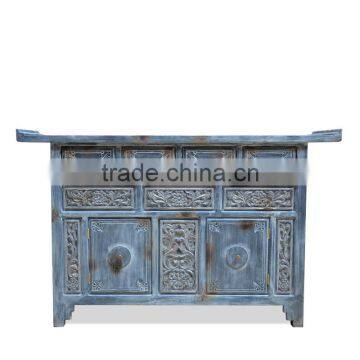 Buffet Console Oriental White Antique Mahogany Wood Furniture photo-4