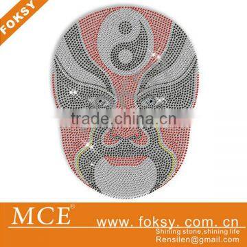 Beijing Opera Facial Masks rhinestone transfer motif