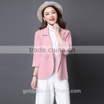 Fashion Ladies Short Coat Design Winter Woolen Knitted Coat