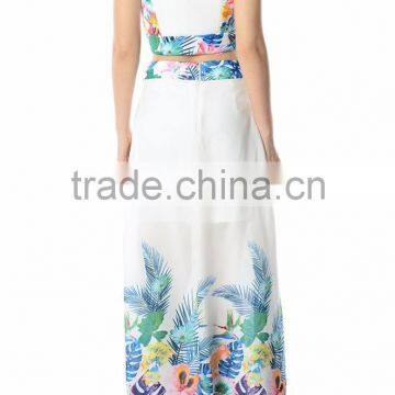 Floral Print Maxi Dress 2 Pieces Set Woman Fashion Going Out Casual Dress photo-5