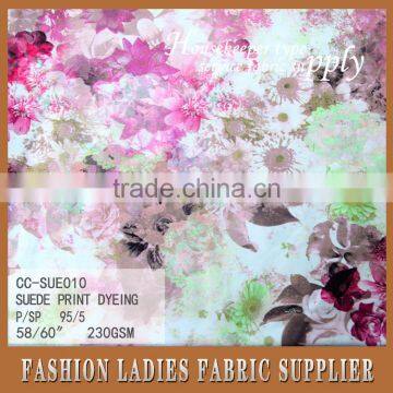 Shaoxing Cicheng Textile China Supplier Flower Garden Printed Hot Sale Suede Fabric photo-2