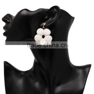 Bohemian Colorful Pompon Dangle Earrings for Women photo-5