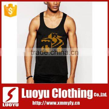 custom printed tank tops silk camisole gym singlet for fitness tops for men