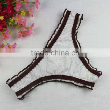 Stock Summer Style Green Flower Comfortable Green Flower Print Cotton Sey G String Women Cotton Low Waist Thongs Underwear Brief photo-3