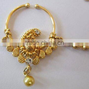 HOOP NATH Press NOSE RING GOLD PLATED photo-2