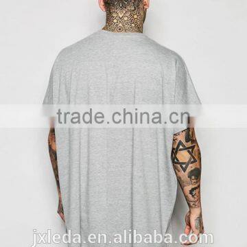 2016 Best Selling Men Oversized Step Hem Plain Crew Neck Loose T-shirt China OEM Manufacturers photo-2