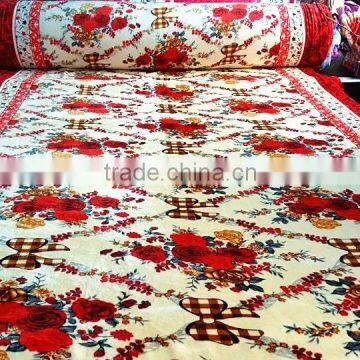 Flower printed design Flannel FLeece Blanket