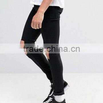 Custom Wholesale Distressed Washed Denim Ripped Mens Jeans Trousers photo-4
