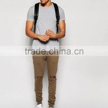 Latest Design Joggers Slim Fit Sweatpants With Knee Rips photo-2