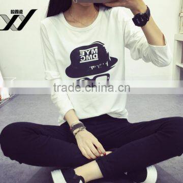 Girl fashion style new design long sleeve tshirt