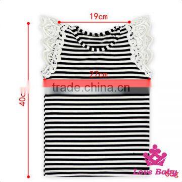 Turquoise Baby Tank Tops Girls Lace Sleeve Cotton Shirt Wholesale Children's Shirts Boutique Blank Shirt For Baby Girl photo-5