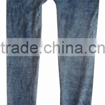 denim printed full length seamless ladies legging