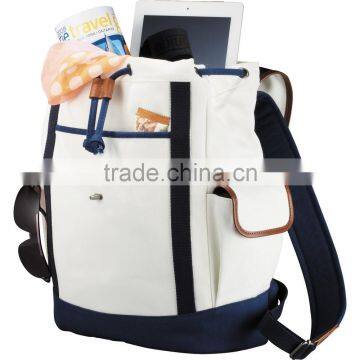 Cutter & Buck Legacy Cotton Backpack - Made From Genuine Saddle Leather, Cotton Canvas and Comes With Your Logo. photo-3