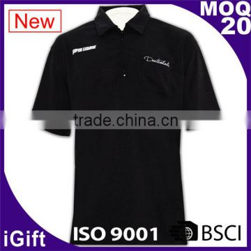 Factory Cotton Men's Short-Sleeve Polo shirt 100% cotton Black Color