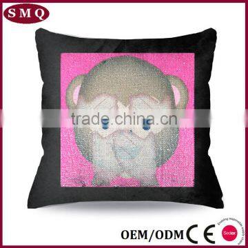 Emoticon Emoji Embroidered Sequin Pillow Cushion Cover photo-3