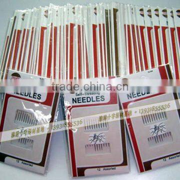 hand sewing needles self threading needles two golden eyes 38mm