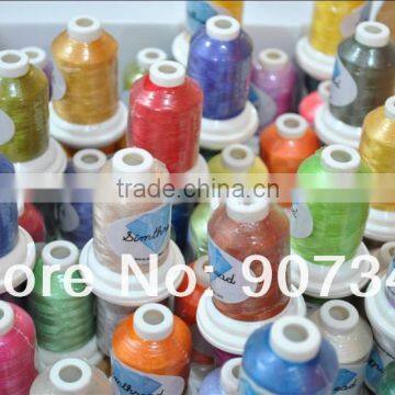 Sewing thread POLYESTER Embroidery Thread 40WT, 1,100yard MINI cones, 61colors/set with plastic box