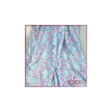 100% Cotton Flower Tricot Lace Fabric