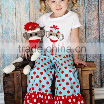 High Quality Stripe Ruffle Custom Girls Boutique Clothing photo-2