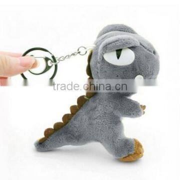 top sale customized size plush dinosaurs keychain with gray