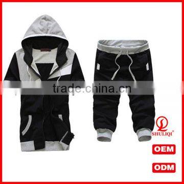 men's short sleeve hoodie Zipper Coats Middle Pants sport Suit xxxxl hoodies custom design