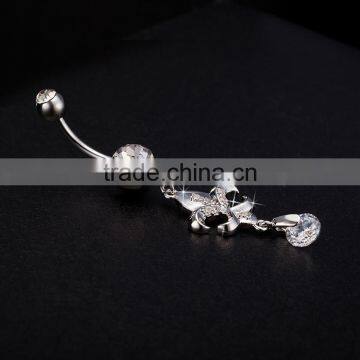 Dangle Body Jewelry Eagle Tassel Gold Belly Button Ring photo-2