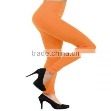 Women Solid Full Length Seamless Stretch Footless Stockings Long Pants Leggings orange color