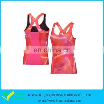 Sublimation Printing Polyester Cool Plus Patterned Sports Running Tank Tops