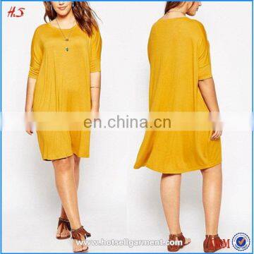 Dongguan city high quality clothing manufaturers blank t-shirt dress xxxl plus size ladies dress