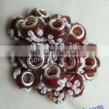 P328 colourful glass bead wholesale handmade murano lampwork glass european beads fit for charm bracelets