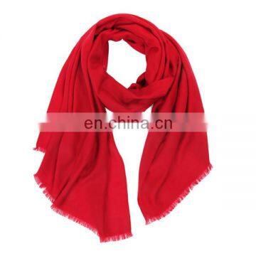 100% Mercerized Wool Twill Weave Plain Color Shawl Worsted Wool Autumn Winter Ladies Warm Scarf photo-2