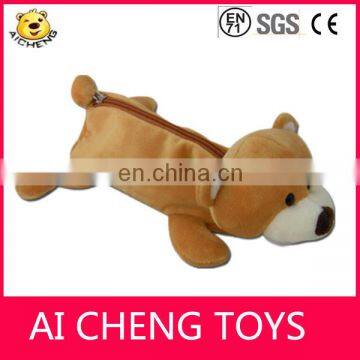 Dongguan OEM plush toys factory produce various kind plush animal pencil case