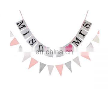 hen Party favors bridal shower bachelorette party bunting decorations paper pink miss to mrs banner decorations and photo props