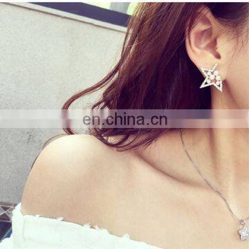 Hot Sales Elegant Pearl Jewelry Five-point Star Drop Earrings with High Quality Zircon Stone