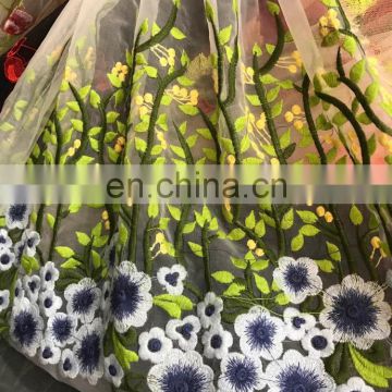 Multicolor Lace Stretch Floral Embroidered Polyester 3d Tulle Lace Fabric photo-5