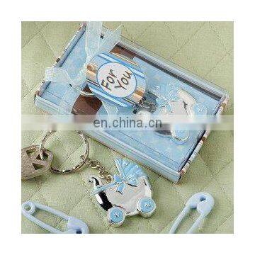 Blue Baby Carriage Design Key Chains