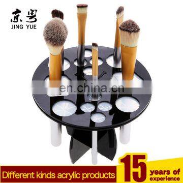 round black acrylic plexiglass pmma makeup brush holder drying rack