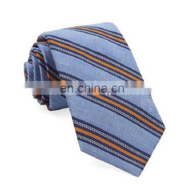 Hand Made Range Stripe Mens Silk Linen Business Tie photo-3
