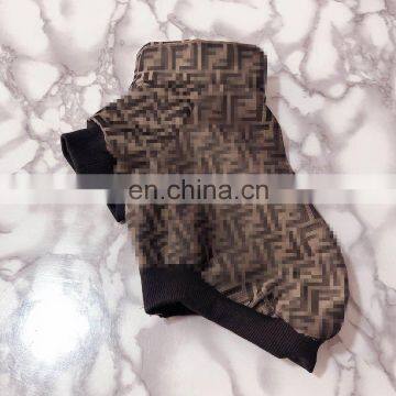 Luxury Pet Clothes Dog Jacket Popular Logo Famous Brand Brown Casual Dog Jacket