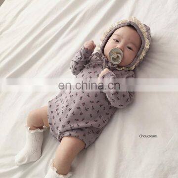 2020 New Style Babys Girls Printed Romper With Hat Autumn Cotton Babys Jumpsuit 6-24 Month