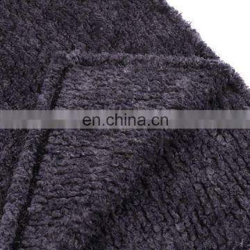 Fluffy Microfiber Plush Black Double Layer Sherpa Throw Blanket 50 x 60 Inches for Couch Sofa photo-2