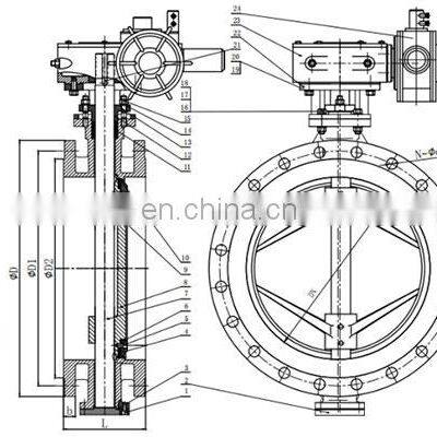 Bundor 2021awwa pn 16 Electric Triple Eccentric Butterfly Valve photo-4