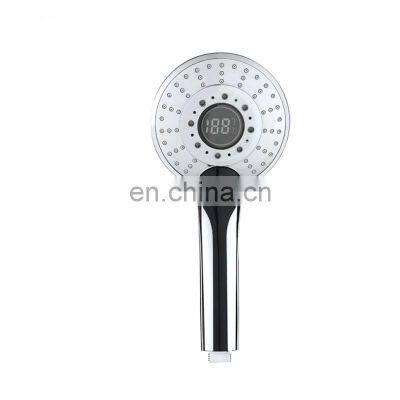 Shower head temperature display abs chrome three colors change