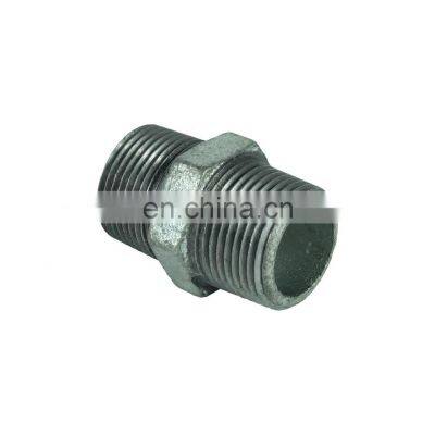 DKV galvanized malleable iron npt threaded galvanized pipe fittings Hexagon Nipple