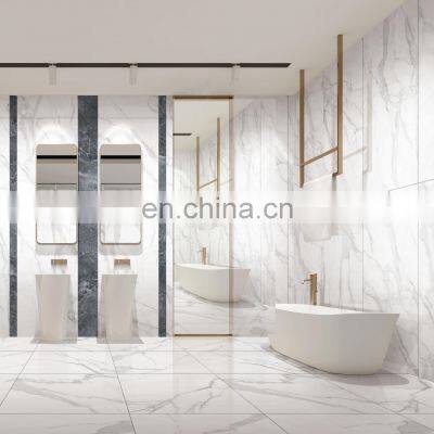 Foshan polished 750x1500 big tile effect photo marble porcelain tile flooring on sale JM758201F