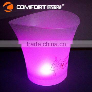 Color Changeable Champagne Tub Frosted Plastic Ice Bucket Cooler photo-5