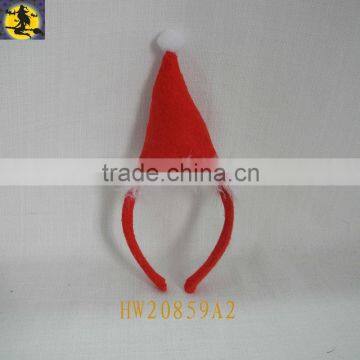 New Hot Sell Fashion Christmas Headband with Min Red Santa Hat