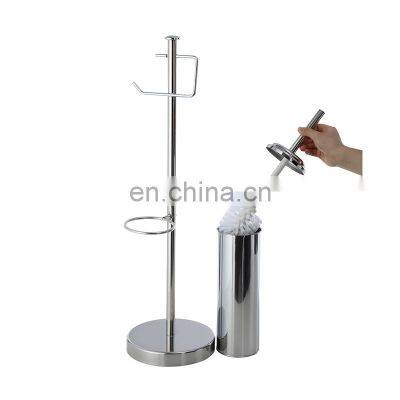 Bathroom Floor Standing Toilet Paper Holder Accessories Stainless Steel Toilet Paper Roll Holder photo-2